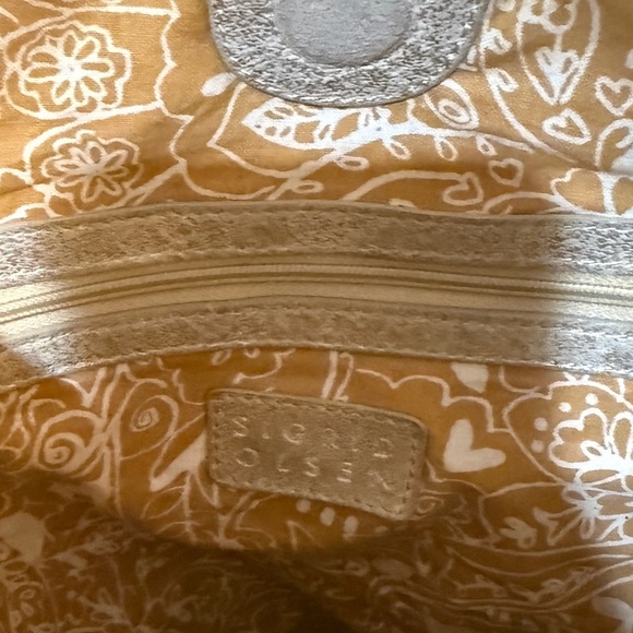 Sigrid Olsen Cotton Metallic Accent Linen Shoulder Bag Slouchy Design 16x10 - Picture 5 of 11